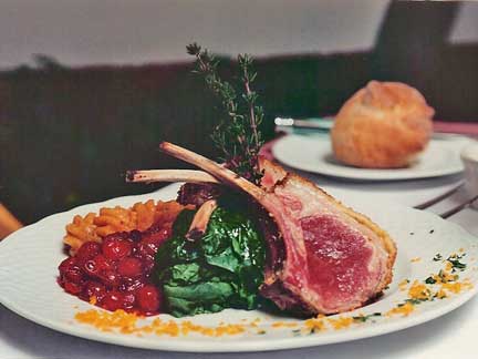 Rack of lamb from the Birch Ridge Inn